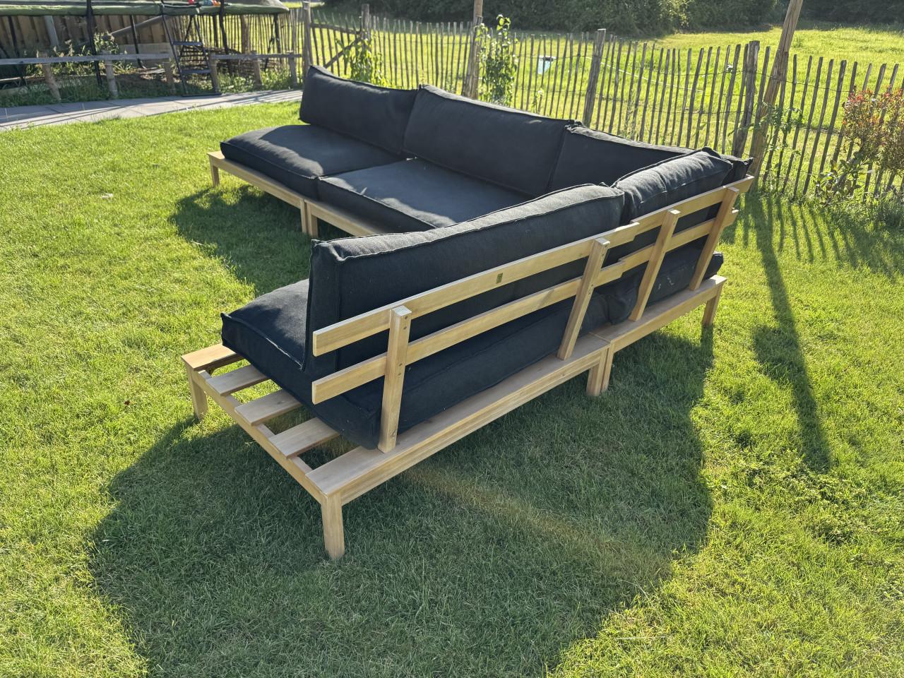 Palletkussen loungebank incl. onderstellen (buiten)