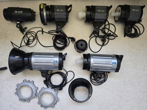 Complete studio (flits)lampen set met softboxen, beauty dish, bollamp