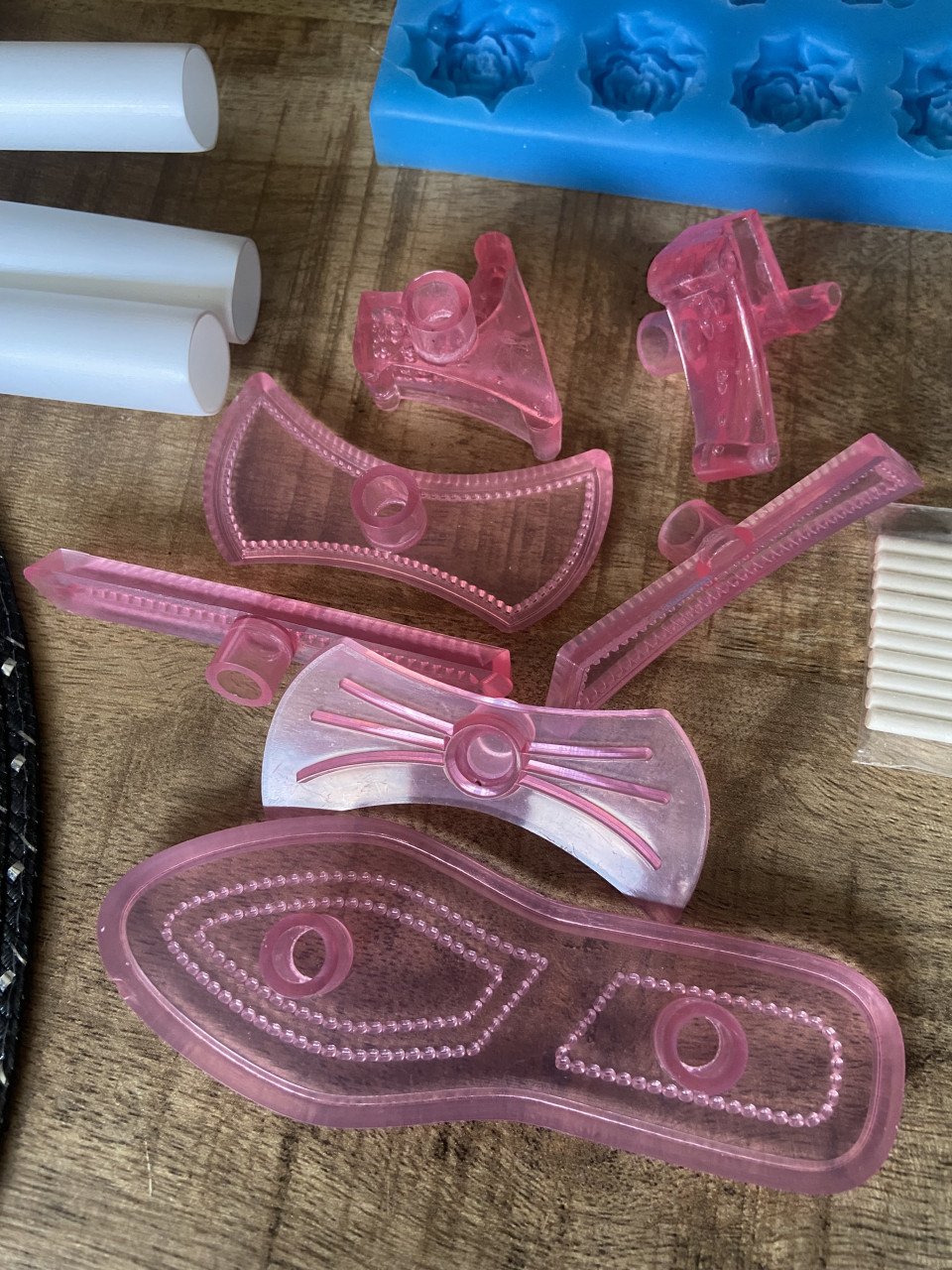 Siliconen mal roosjes en baby, prinsessenschoentje