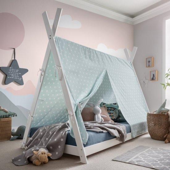 Nieuw tipi kinderbedden peuterbed bed eenpersoons wit