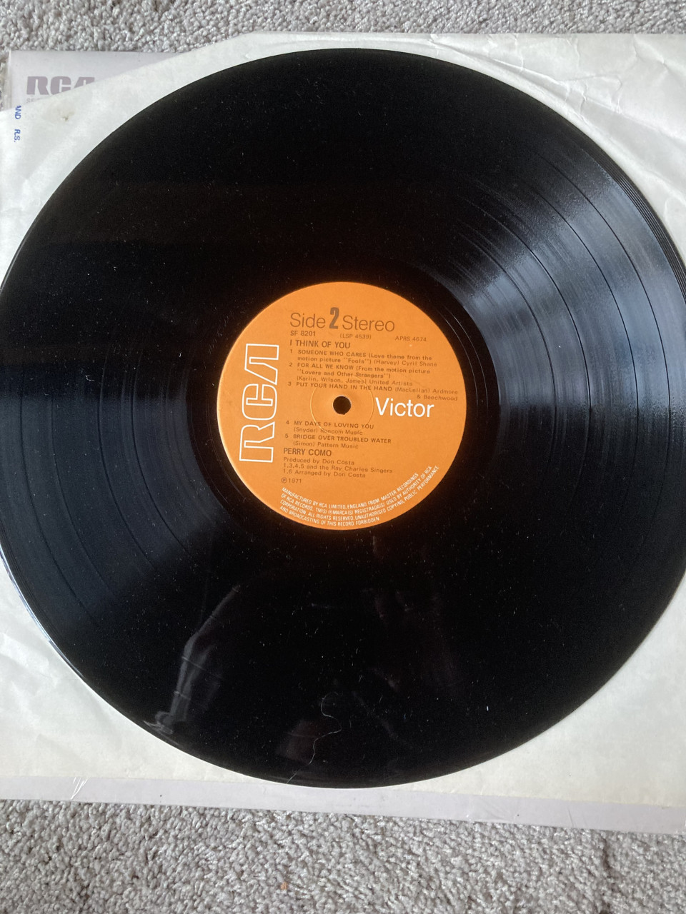 Vinyl LP Perry Como I think of you.