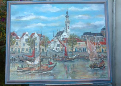 Oude visserij op de zeil