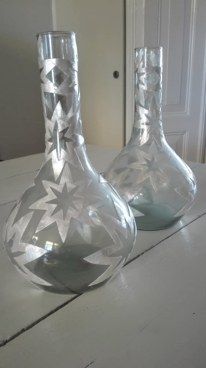 2 glazen vazen