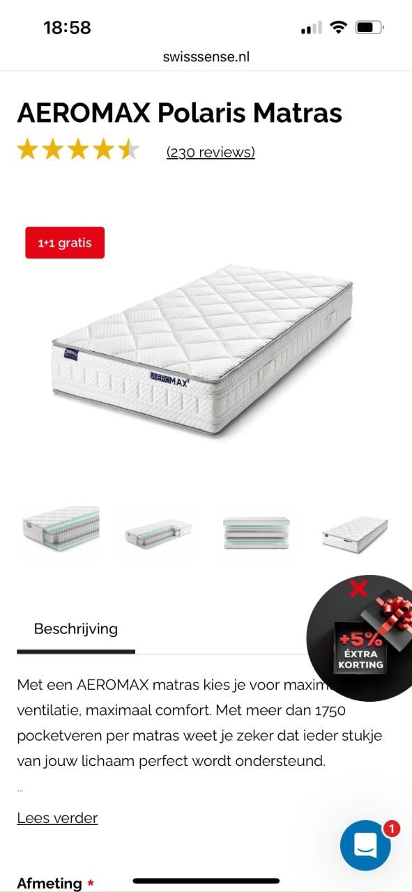 Swiss sense aeromax polaris matras 220x90