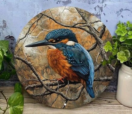 - ijsvogel #4 ( op aluminium - nieuw )