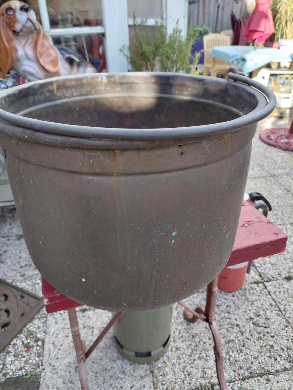 Zware rood koperen ketel