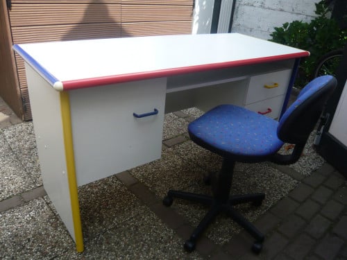 Vintage Bureautje met bureaustoel