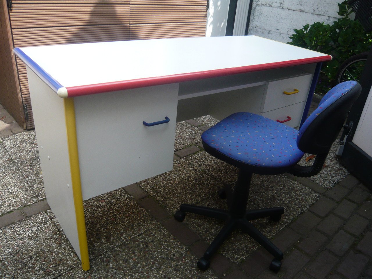 Vintage Bureautje met bureaustoel