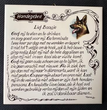 Z.G.A.N. TEGELTJES WIJSHEID: HONDEGEBED.