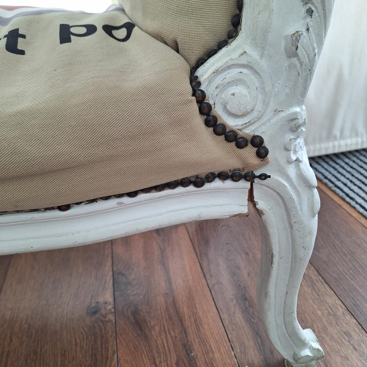 Brocant bankje met PTT Post Print