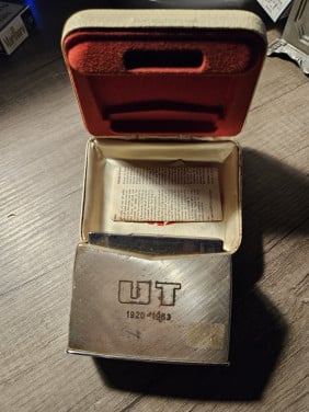 Antieke "CONSUL CROWN" tafelaansteker - gas - met ORIGINELE BOX , jaren 60.
