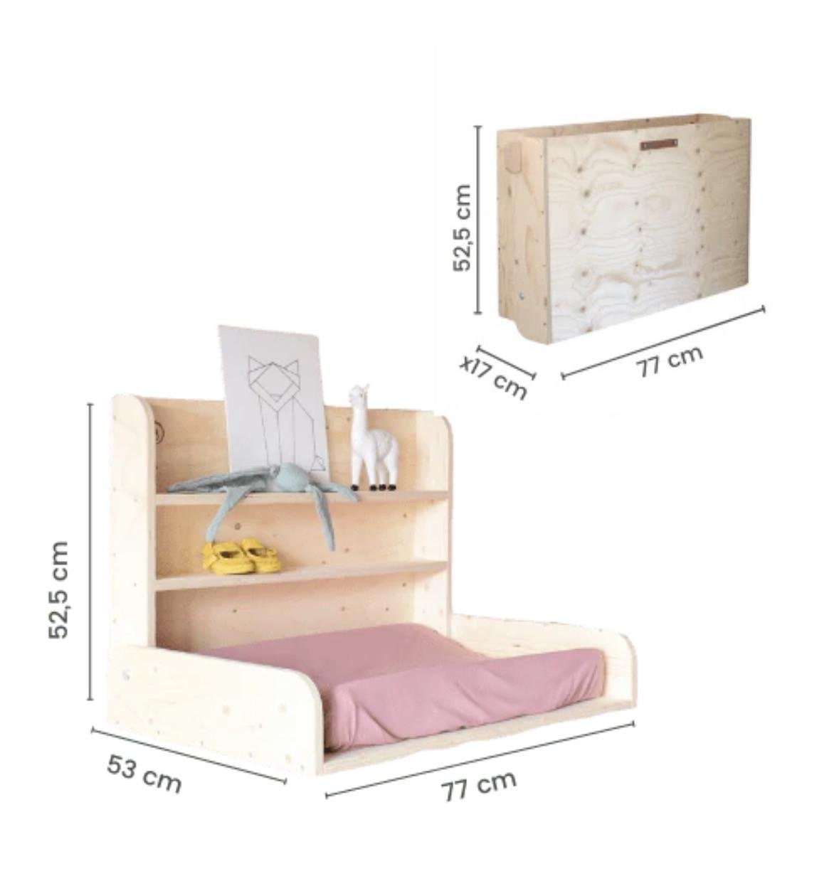 Inklapbare wandcommode – ideaal voor kleine babykamer – zo goed als nieuw