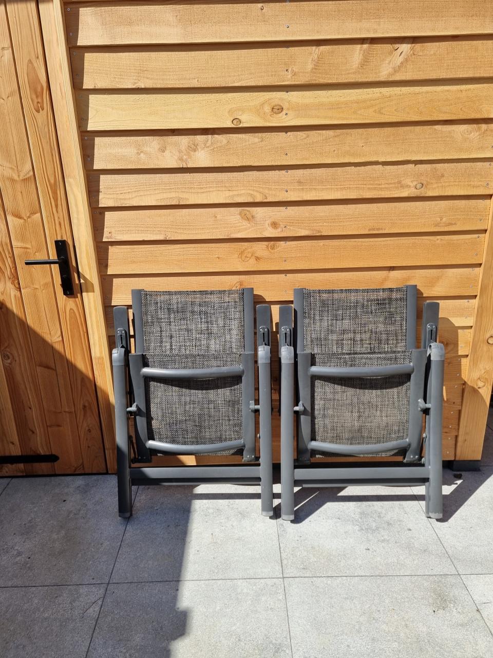 2 verstelbare Tuin-stoelen Antraciet