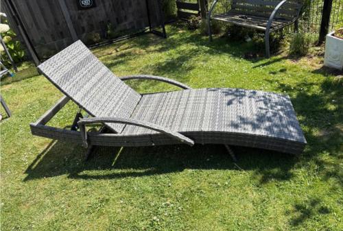 Verstelbare Wicker Ligstoel - Grijs