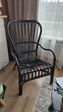 Zwarte rotan fauteil