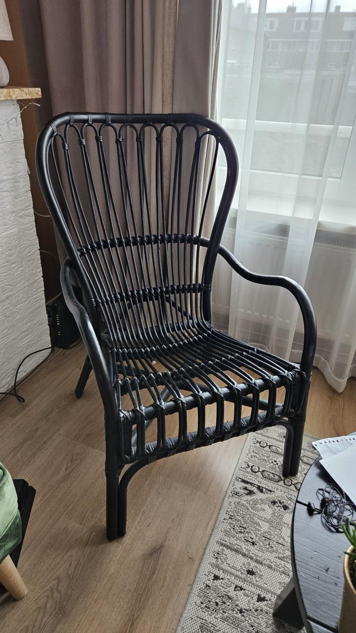 Zwarte rotan fauteil