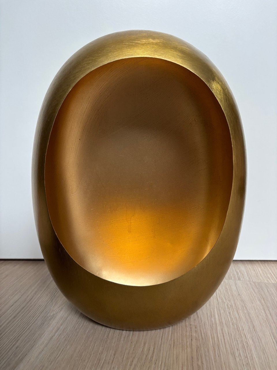 Twee egg windlicht/kandelaar zwart-goud