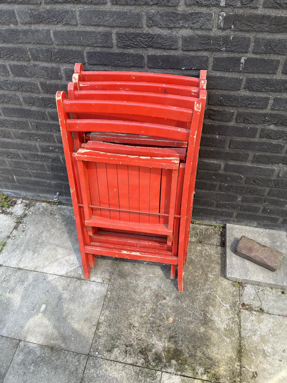4 retro 70's klapstoelen