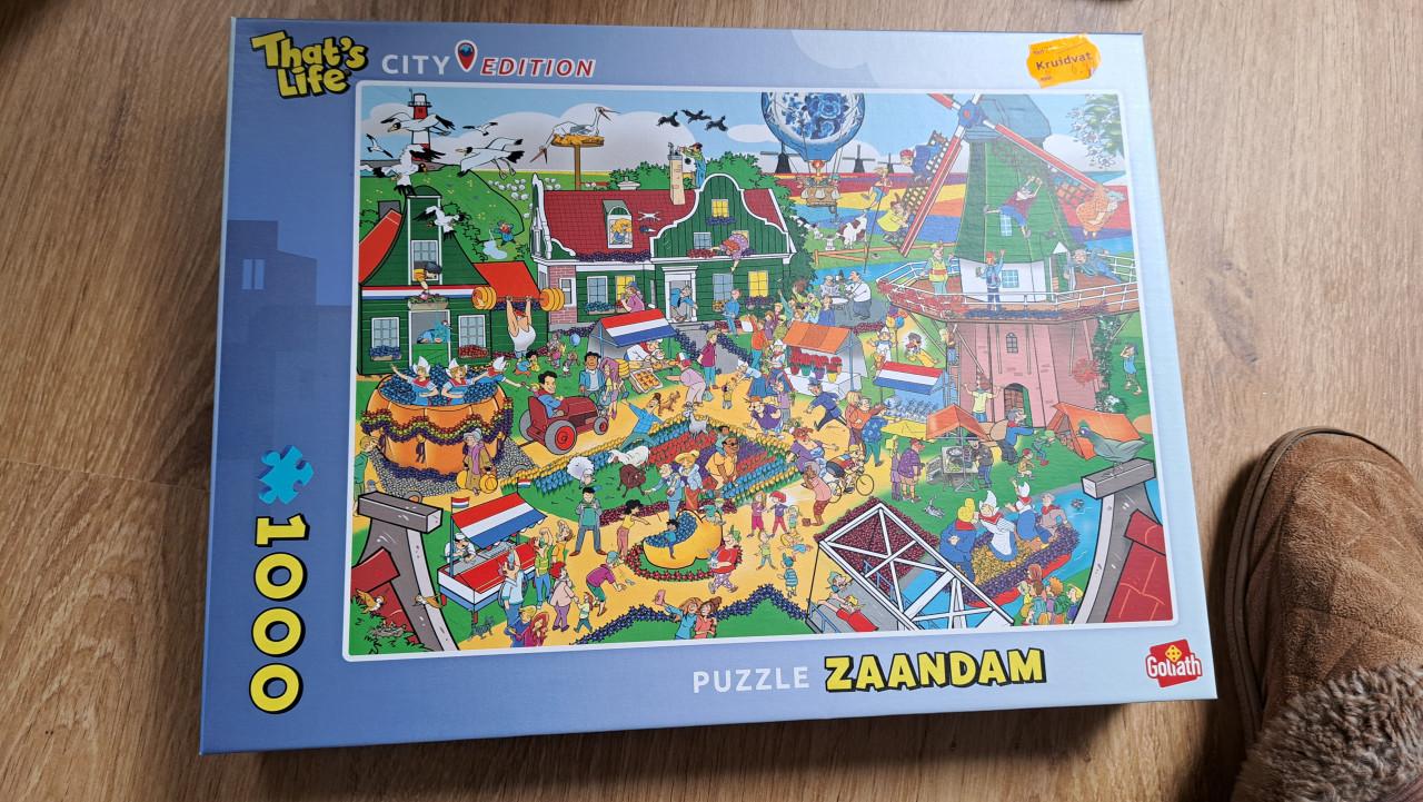 Legpuzzel van 1000 stukjes.  Puzzel City Zaandam.