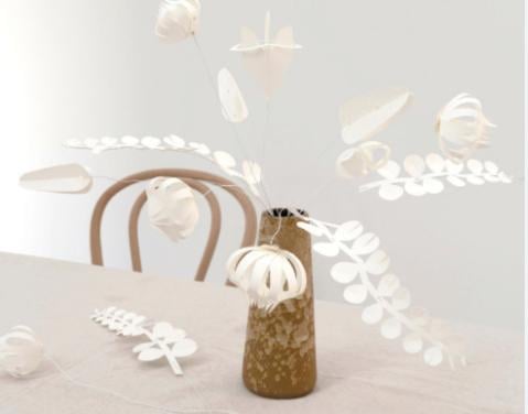 Field Flowers Large White-Jurianne Matter Pakket, 12 witte papieren bloemen