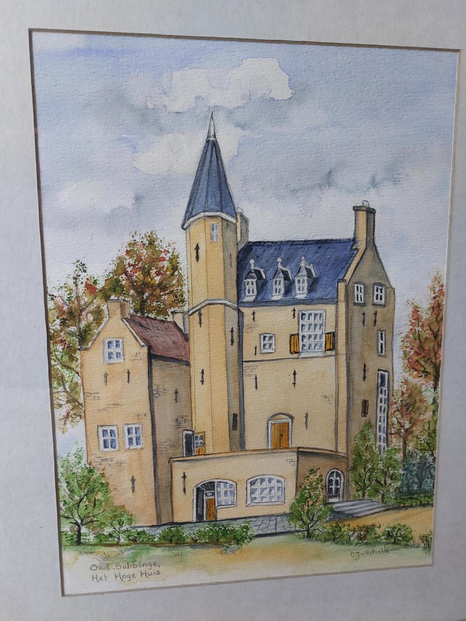 Schilderij Oud-Sabbinge, Het Hoge Huis