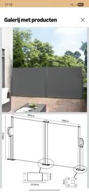 Windscherm 2x3 uitrekbaar