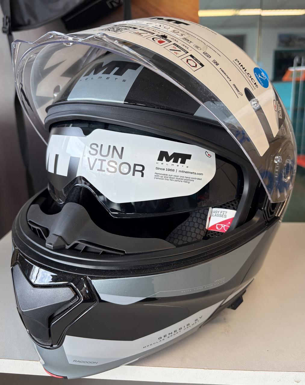 Motor helmets Genesis SV zwart/grijs systeemhelm