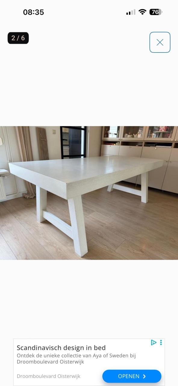 Tafel Goliath Goossens wonen eettafel 220x100