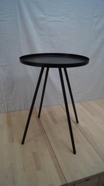 Zwart metalen bijzet / kaarsen tafeltje.