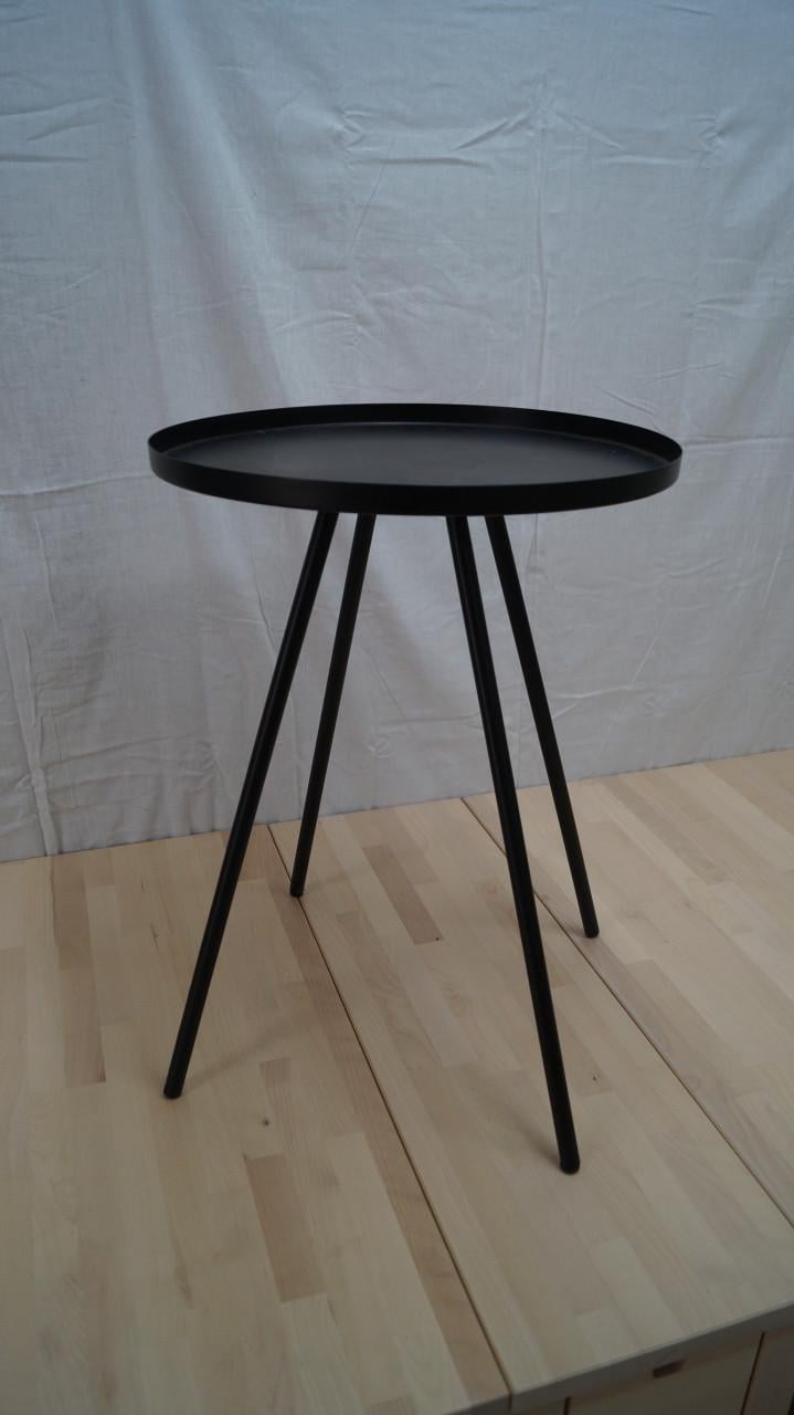 Zwart metalen bijzet / kaarsen tafeltje.