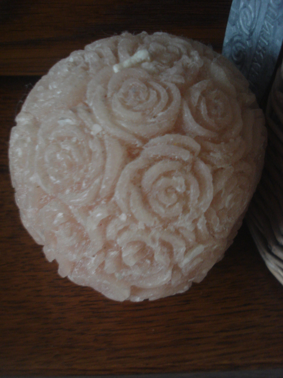 Mandje met glas erin voor kaars 773