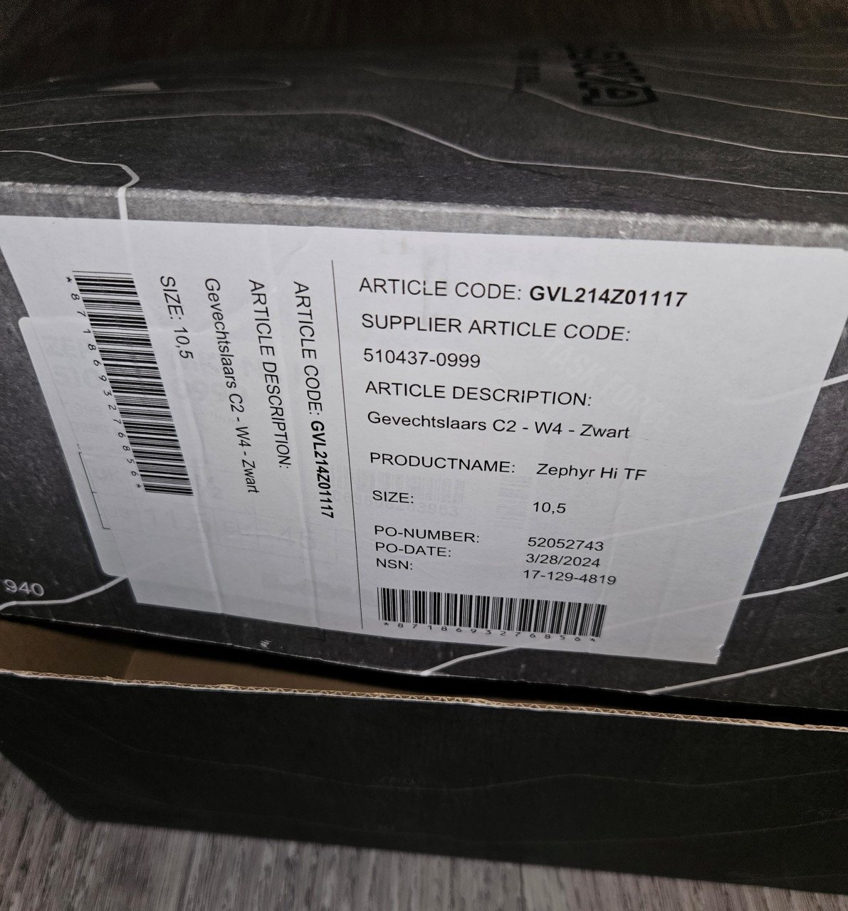 Lowa Zephyr gevechtslaars C2 W4 zwart maat 45 (10,5 uk) nieuw in doos