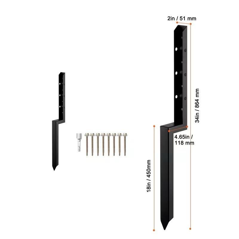 Hek/schutting paalanker (2 stuks)