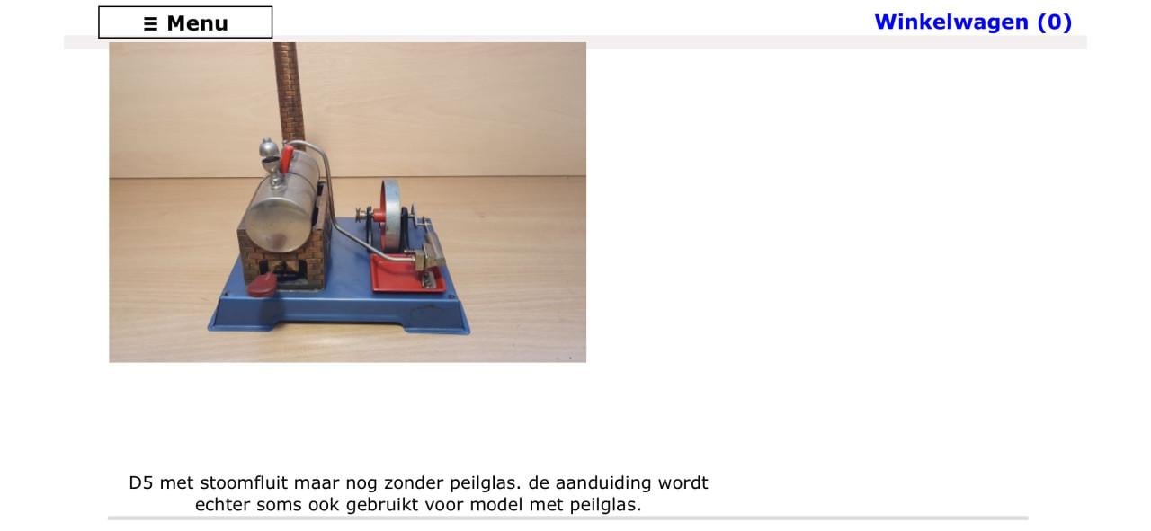 Retro Wilesco Stoommachine D5 is een van de eerste versies met stoomfluit