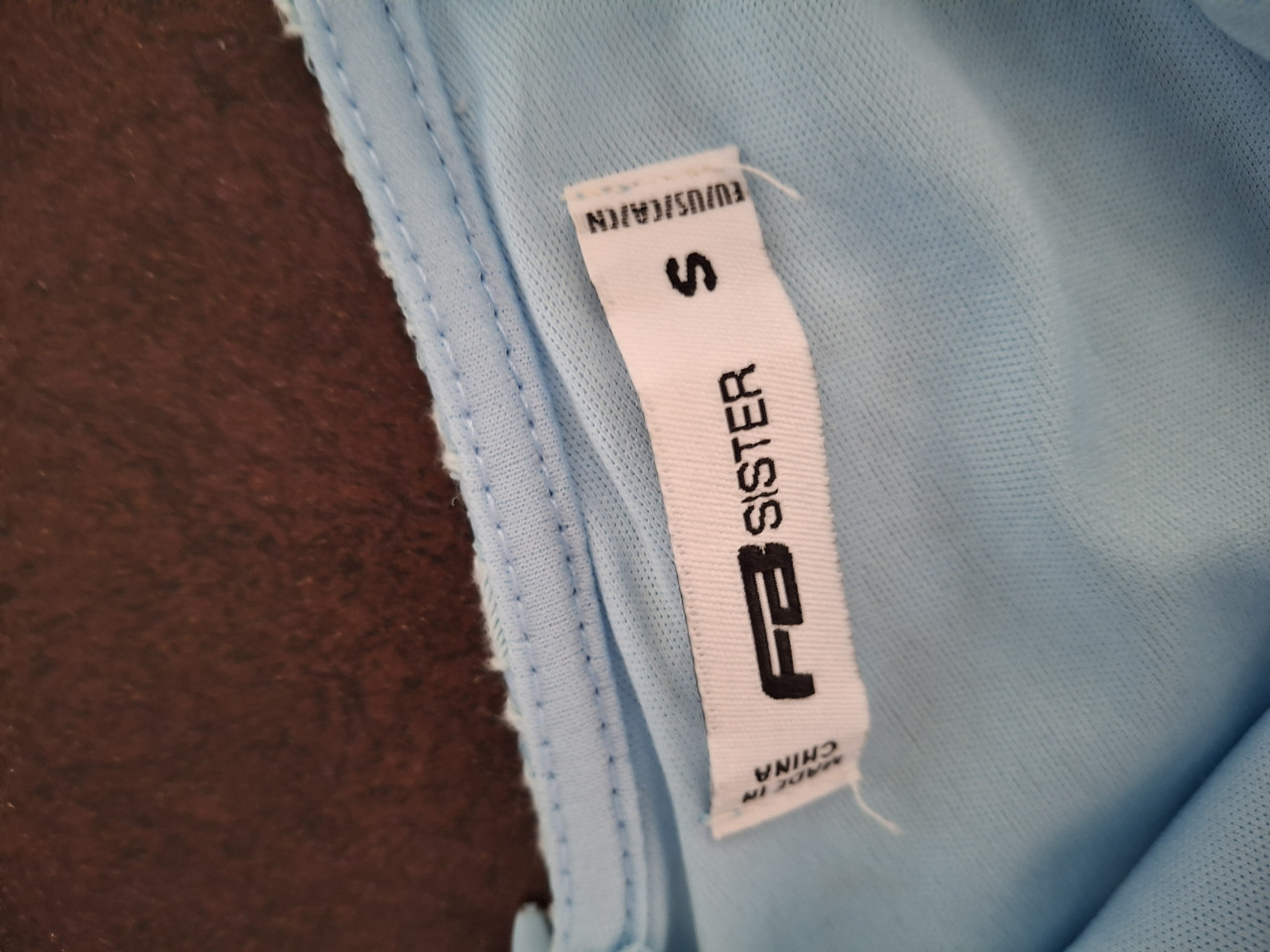 Gevoerd kanten jurkje ijsblauw FB Sister 36/S V-neck