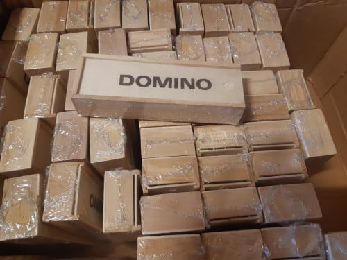 60 houten schuifdoosjes om zelf te decoreren, met domino