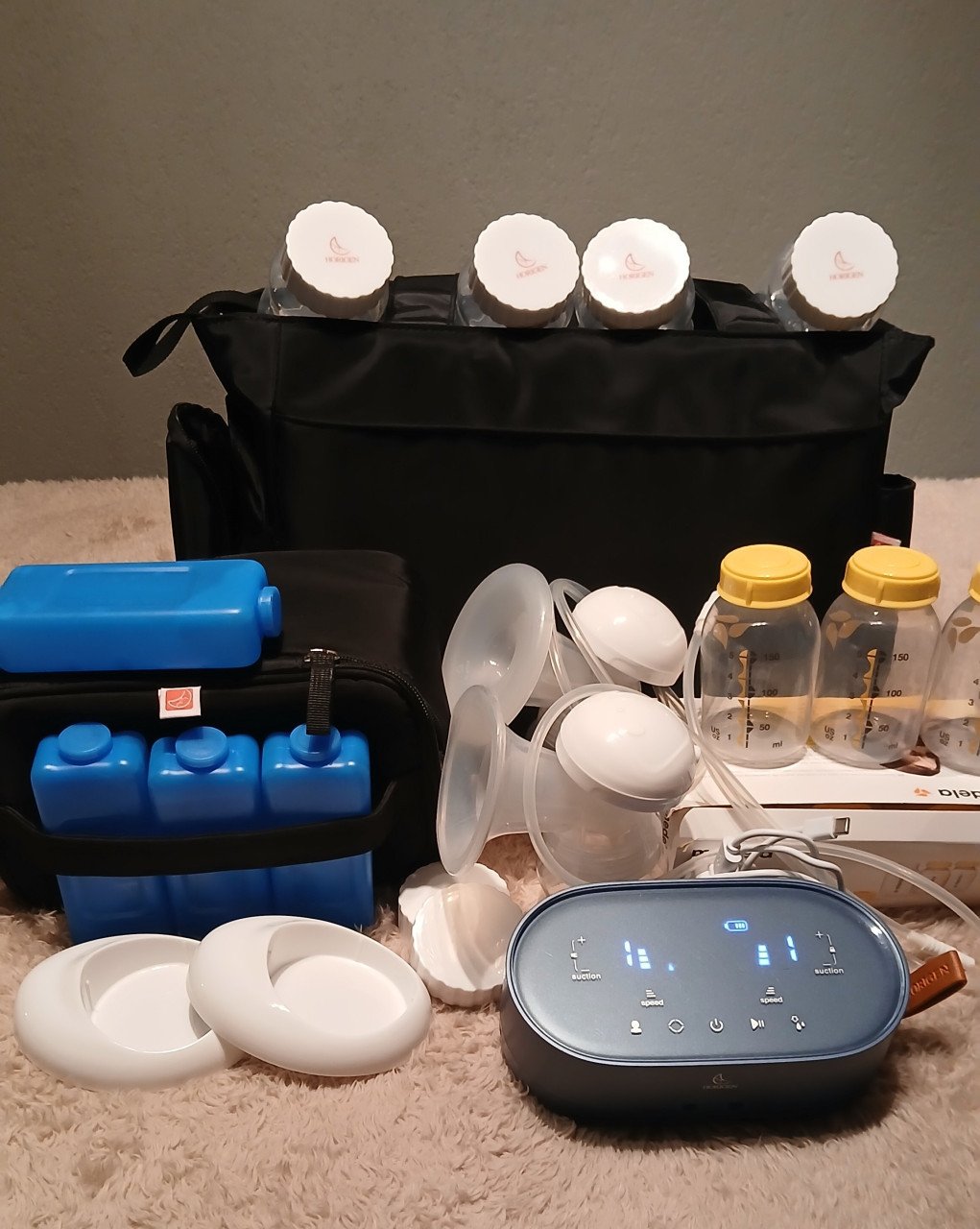Horigen fubbelzijdige borstkolf ELODY incl. Mommybag