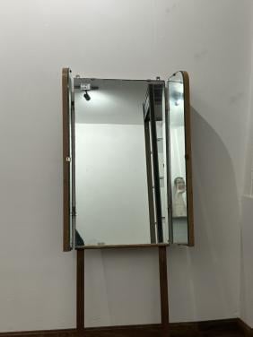 Vintage/brocante drieluik spiegel