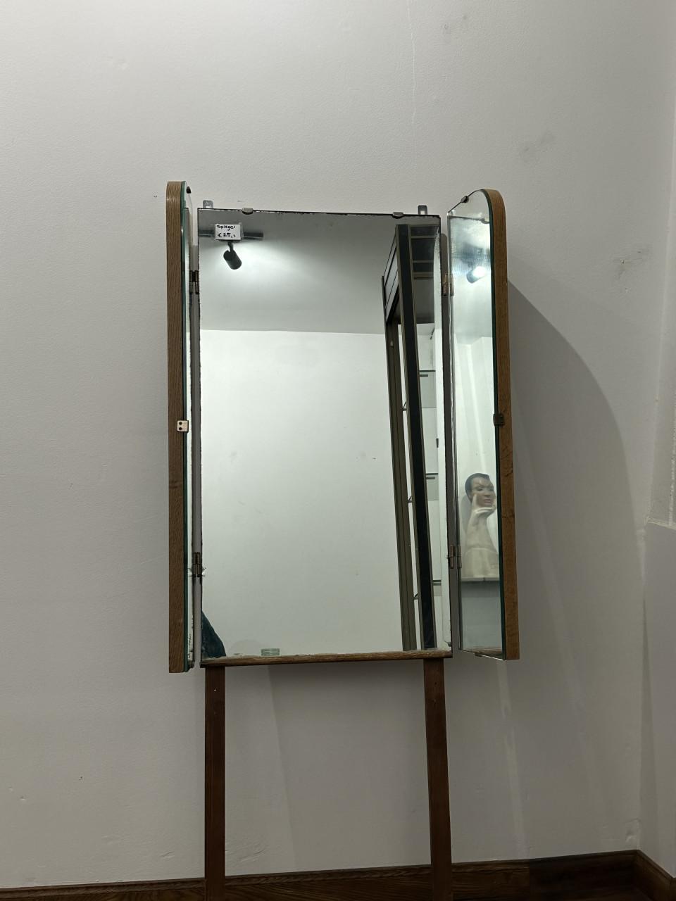 Vintage/brocante drieluik spiegel