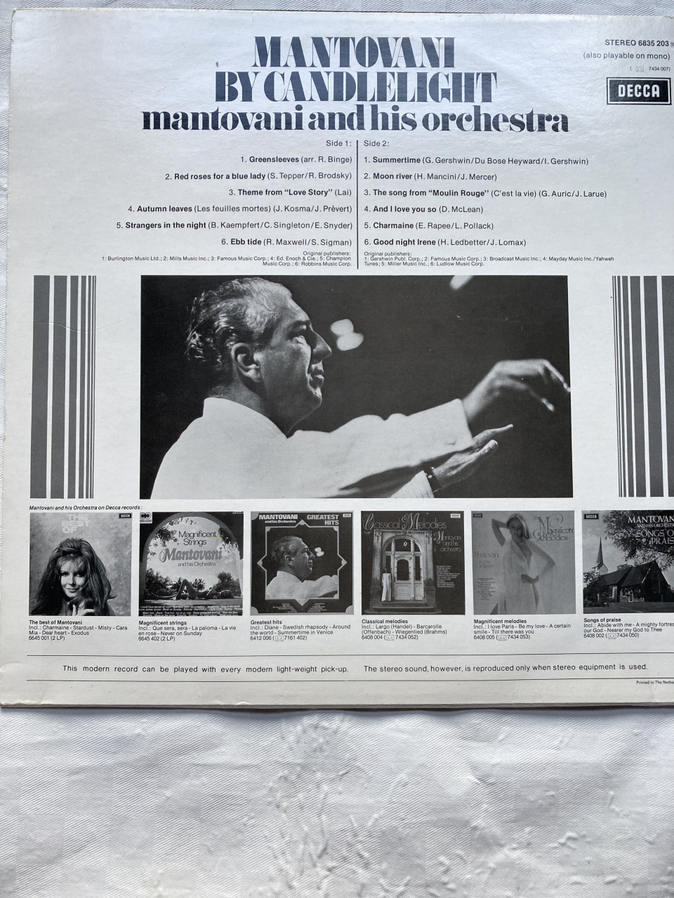 LP Mantovini Mantovani by Candellight 6835 203 Decca