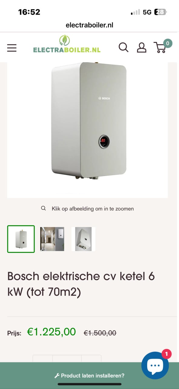 Elektrische cv 6kw bosch
