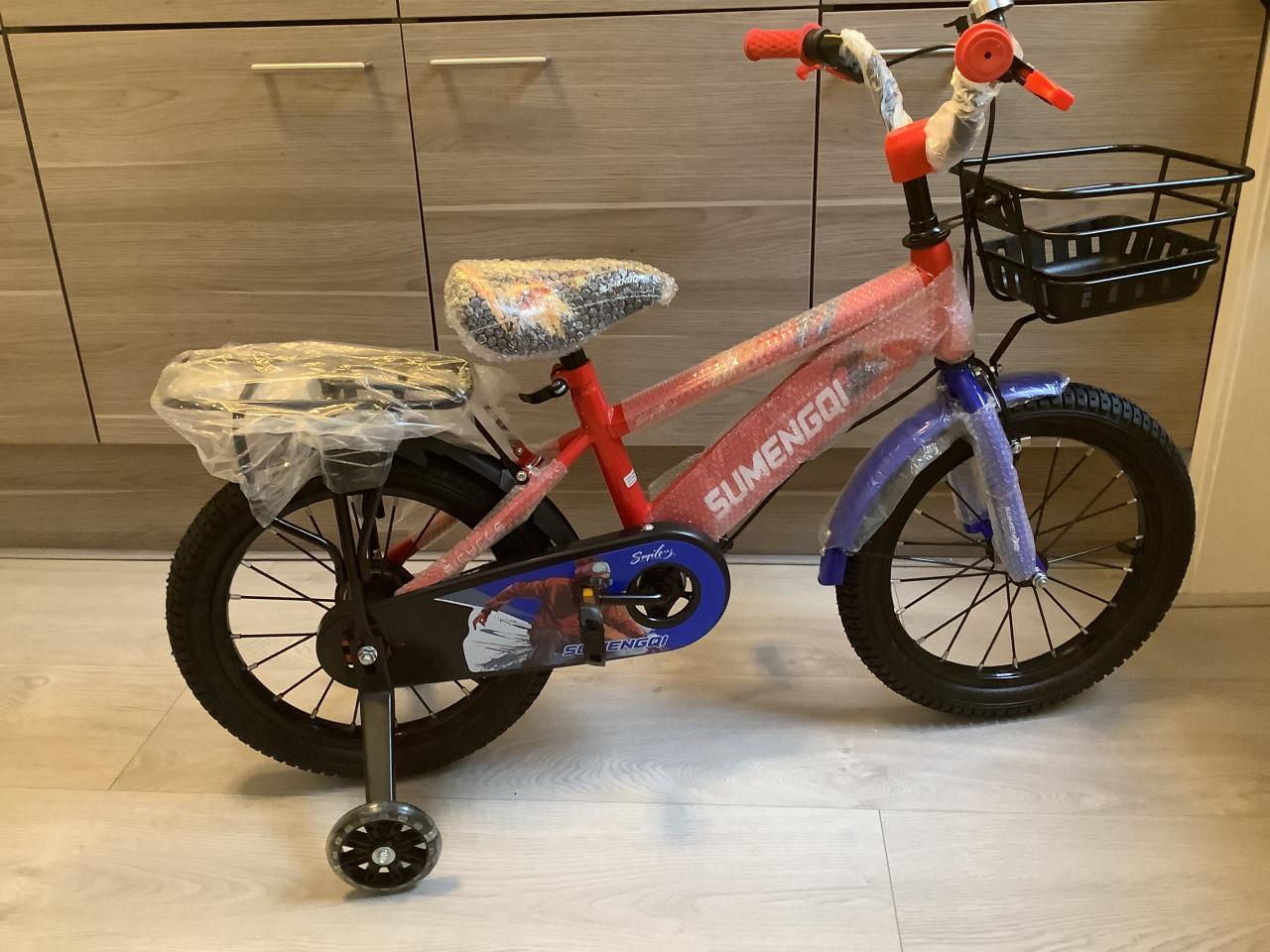 NIEUW : 16 inch jongensfiets: Sumengqi met handrem en zijwieltjes