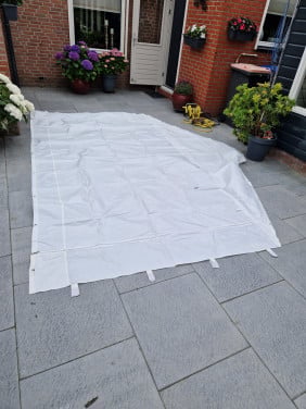 Kop kant voor partytent 8 x 4 meter.