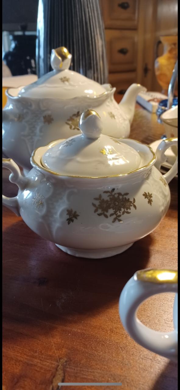 Vintage 7-delig Thee/koffie servies van Mosa P. Regôut Maastricht