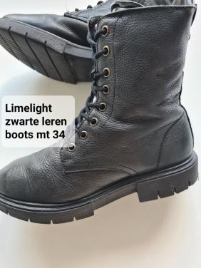 Limelight zwarte leren boots mt 34