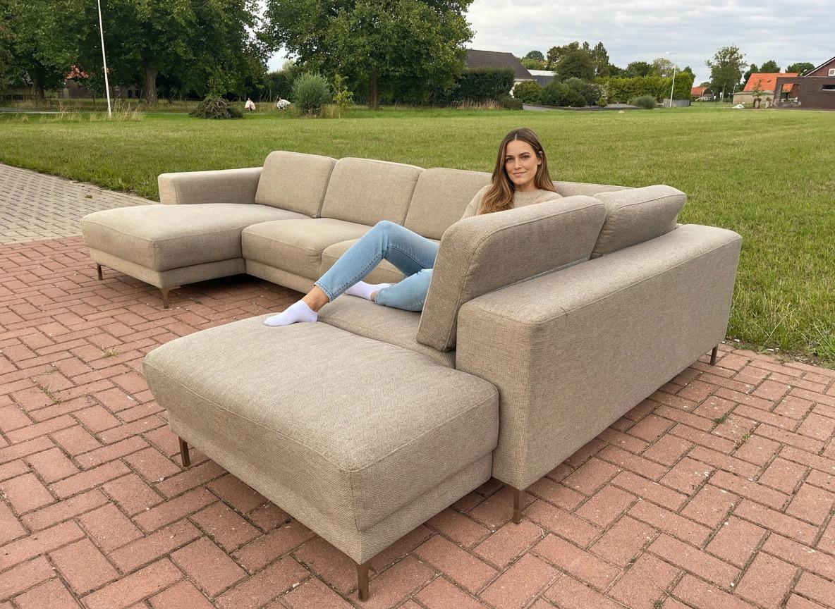 GRATIS LEVERING HEEL NL Montel U-vormige Stoffen Hoekbank