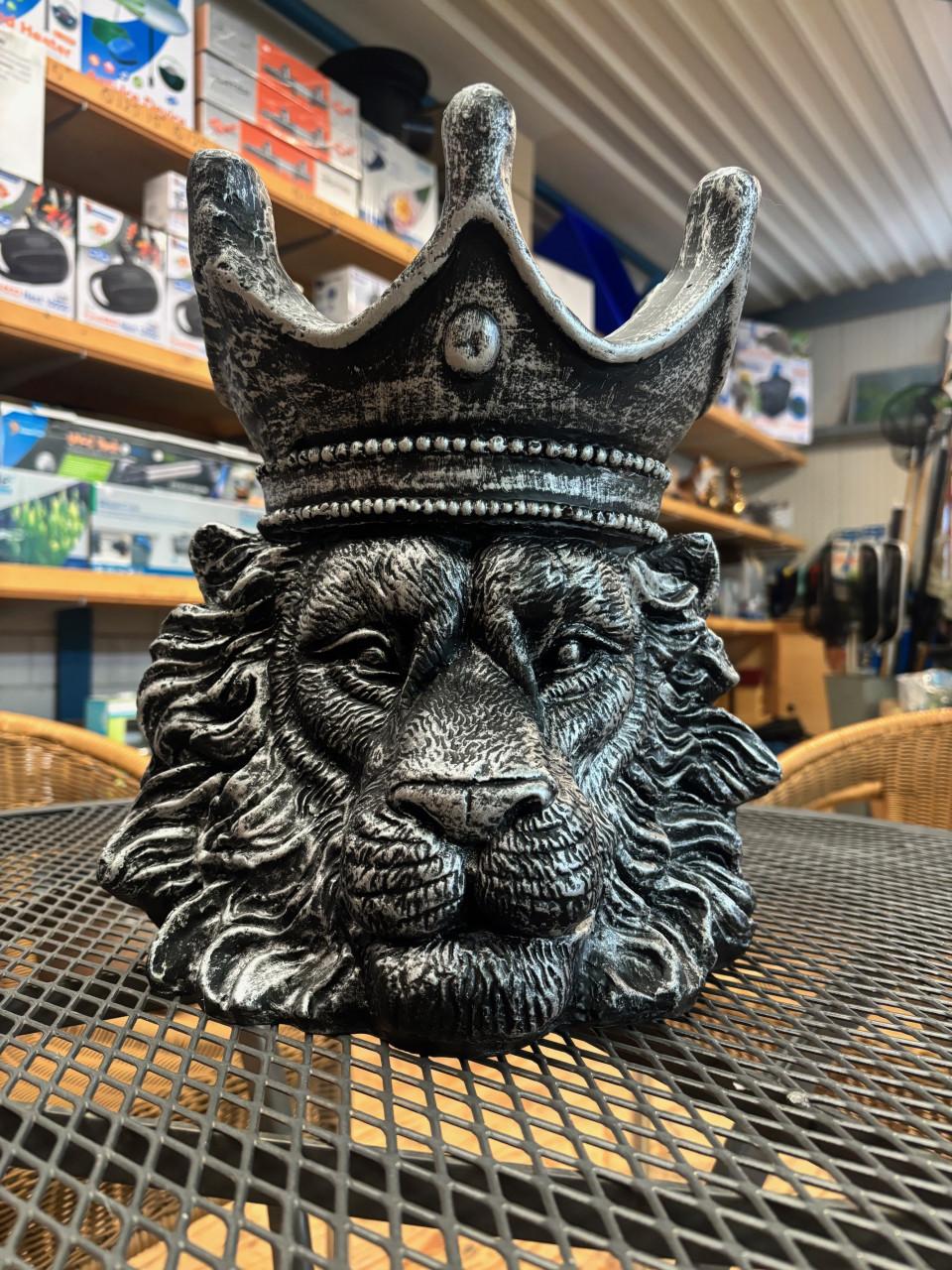 Leeuwenkop  Zilver - 32cm - Bloempot