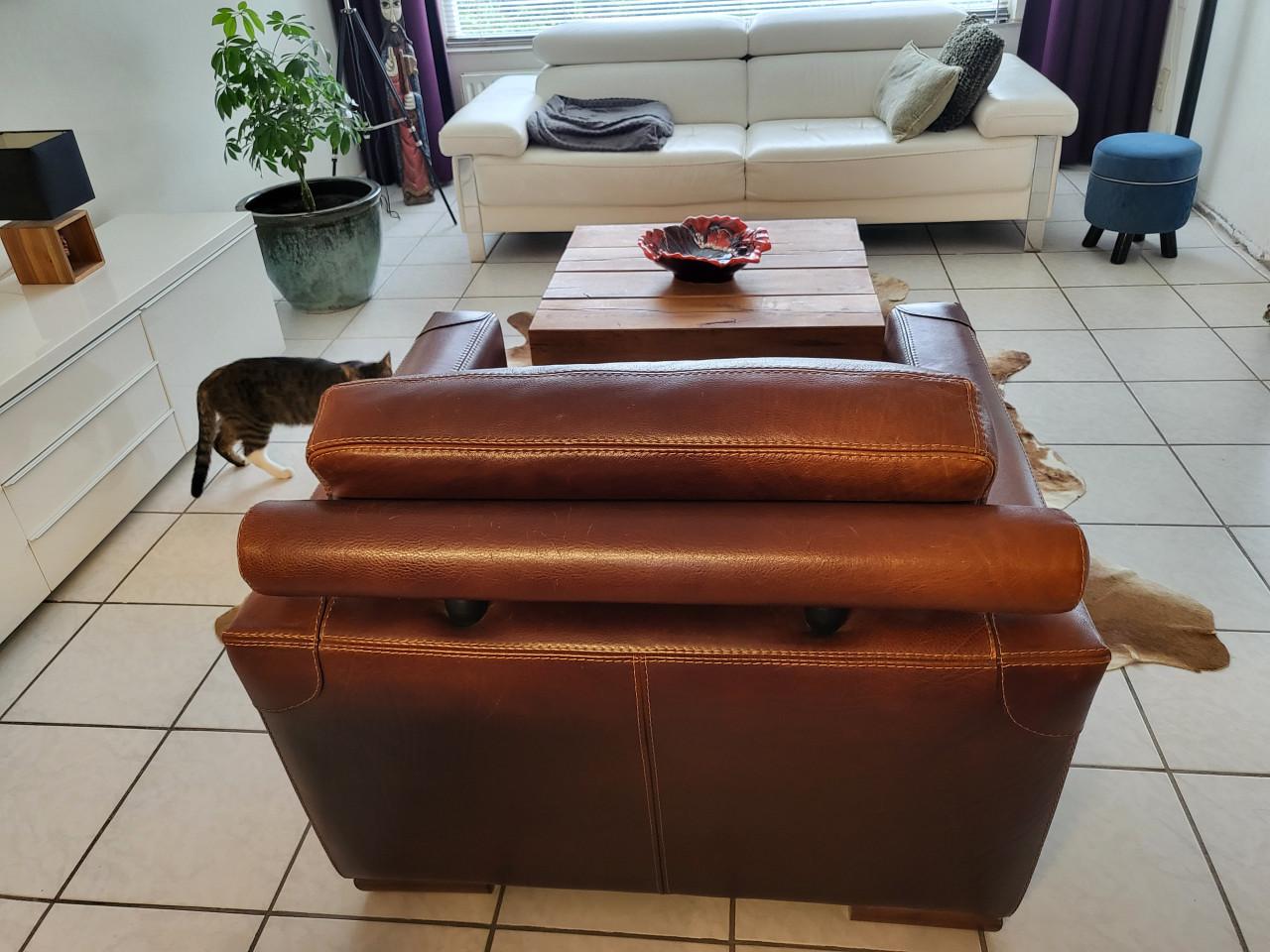Mooie stoere leren fauteuil