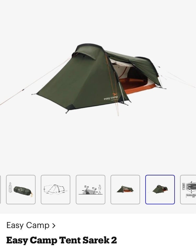Easy camp Sarek twee persoons tentje lichtgewicht