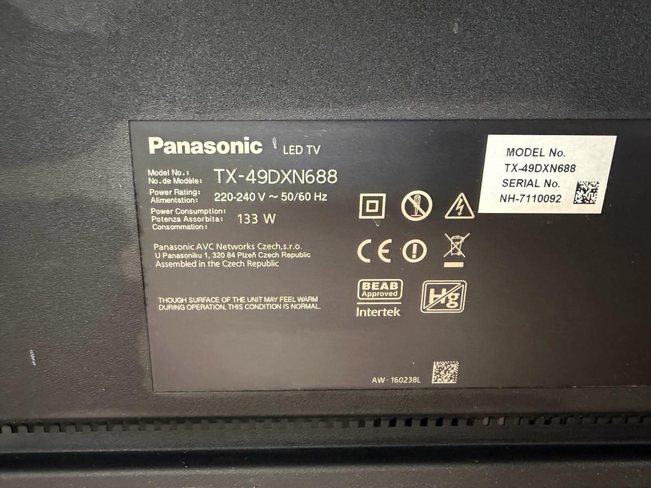 Panasonic 49 inch 4K Smart TV – inclusief afstandsbediening
